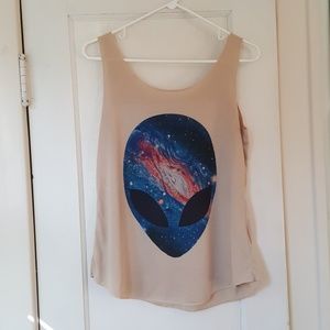 Alien tank top muscle tee, outer space, galaxy